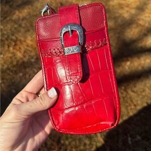 Red Leather Phone Purse